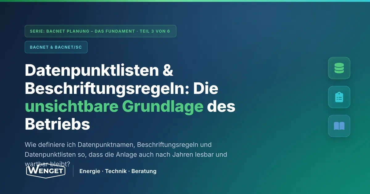 Datenpunktlisten & Beschriftungsregeln: Die unsichtbare Grundlage des Betriebs