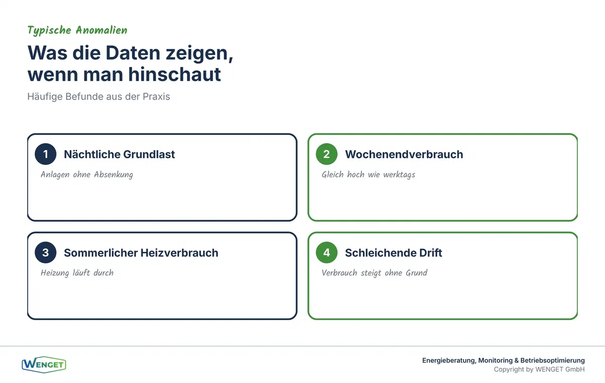 Typische Anomalien, die Monitoring-Daten sichtbar machen.