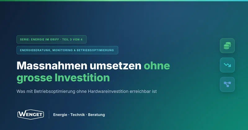 Massnahmen umsetzen ohne grosse Investition