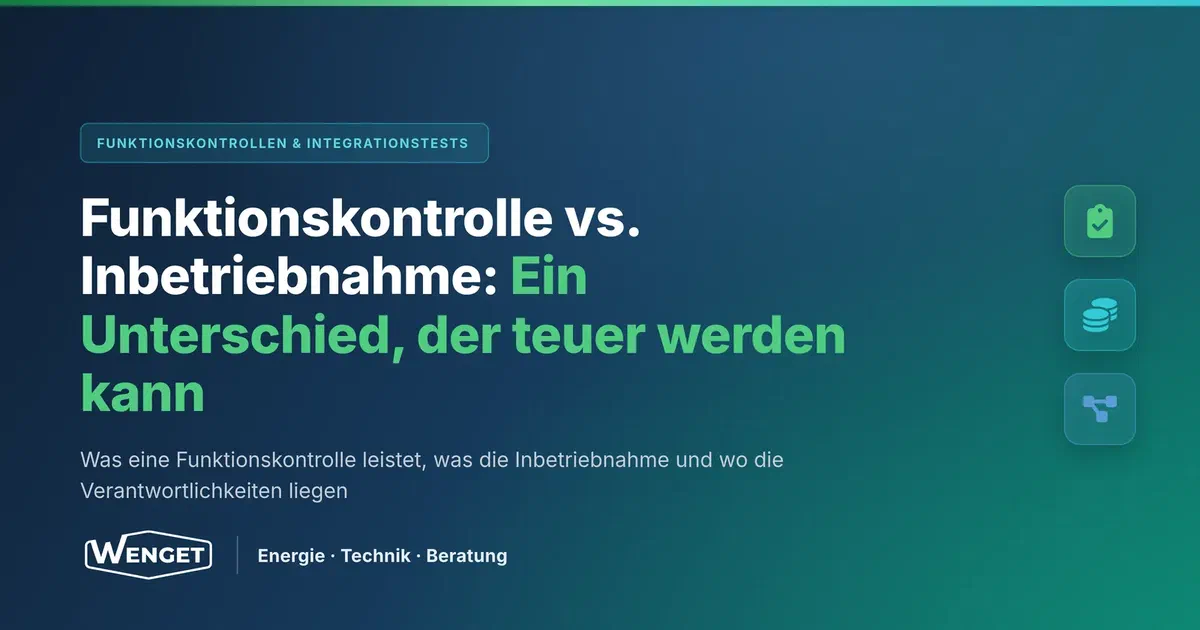 Funktionskontrolle vs. Inbetriebnahme: Ein Unterschied, der teuer werden kann