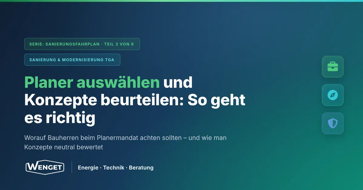 Planer auswählen & Konzepte beurteilen: so geht es richtig